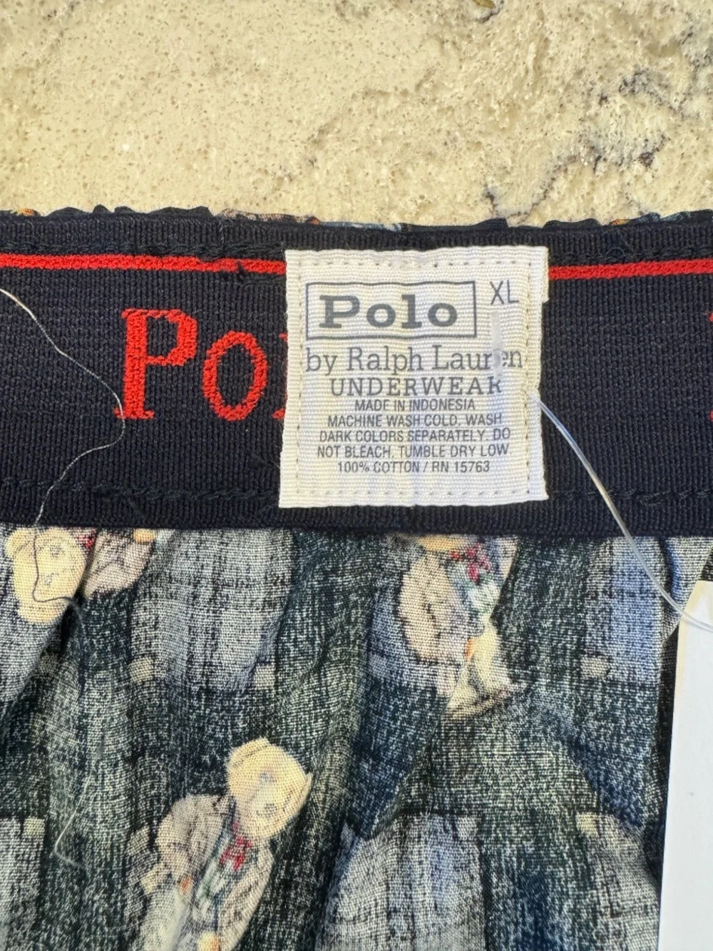 Vintage‎ Men's Polo By Ralph Lauren Plaid Boxers Shorts with Teddy Bears XL